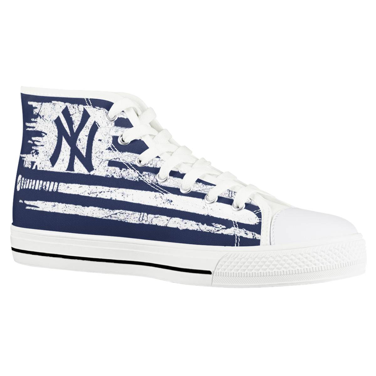 Women's New York Yankees High Top Canvas Sneakers 003